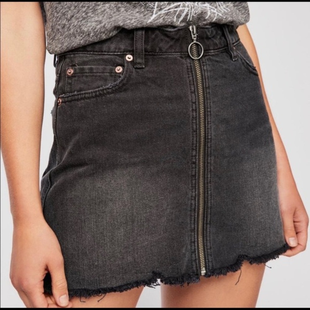 Black free people zip up skirt